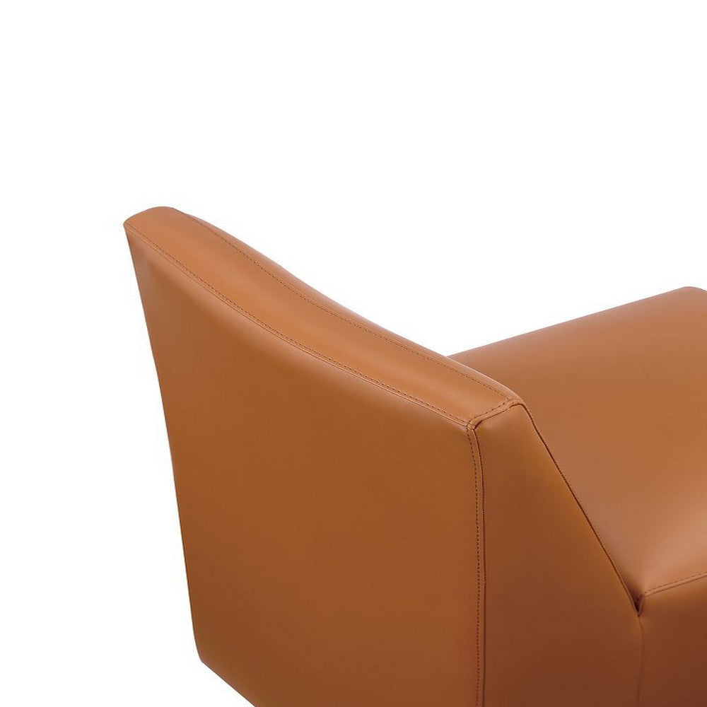 Anna Modern Square Faux Leather Dining Chair in Saddle MHC-DC058-SA