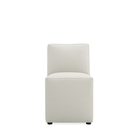 Anna Modern Square Faux Leather Dining Chair in Light Stone Grey