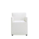 Anna Modern Square Faux Leather Dining Armchair in Cream