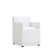 Anna Modern Square Faux Leather Dining Armchair in Cream MHC-DC058AR-CR