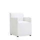 Anna Modern Square Faux Leather Dining Armchair in Cream MHC-DC058AR-CR