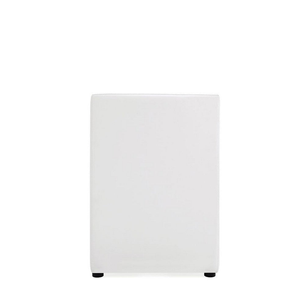 Anna Modern Square Faux Leather Dining Armchair in Cream MHC-DC058AR-CR