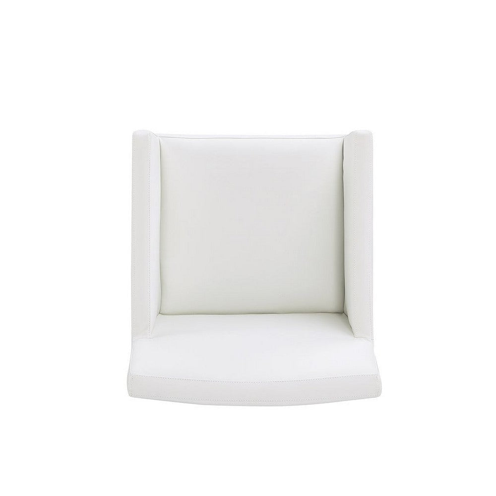 Anna Modern Square Faux Leather Dining Armchair in Cream MHC-DC058AR-CR