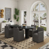 Anna Modern Square Faux Leather Dining Armchair in Pewter MHC-DC058AR-PE