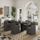 Anna Modern Square Faux Leather Dining Armchair in Pewter MHC-DC058AR-PE