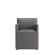 Anna Modern Square Faux Leather Dining Armchair in Pewter