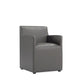 Anna Modern Square Faux Leather Dining Armchair in Pewter MHC-DC058AR-PE