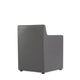 Anna Modern Square Faux Leather Dining Armchair in Pewter MHC-DC058AR-PE