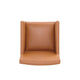 Anna Modern Square Faux Leather Dining Armchair in Saddle MHC-DC058AR-SA