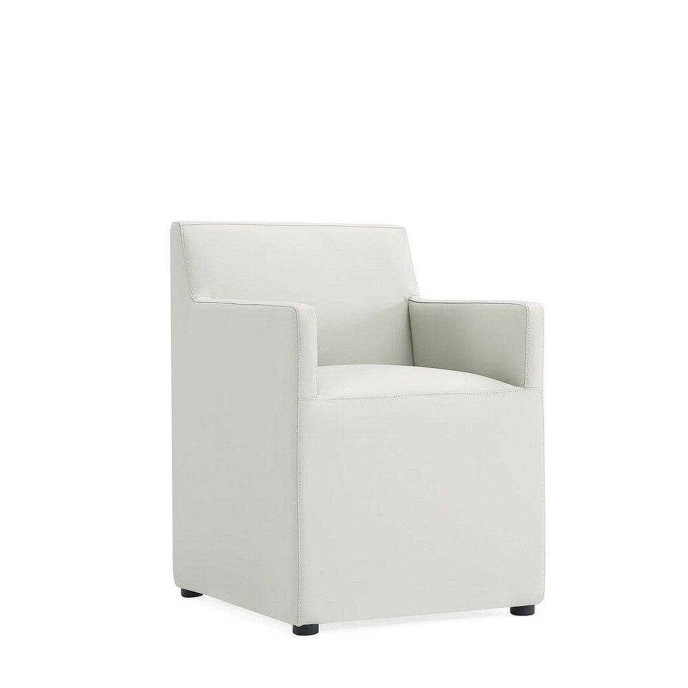 Anna Modern Square Faux Leather Dining Armchair in Light Stone Grey MHC-DC058AR-ST