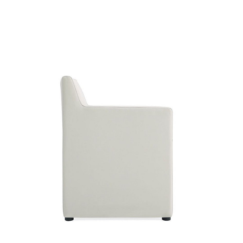 Anna Modern Square Faux Leather Dining Armchair in Light Stone Grey MHC-DC058AR-ST