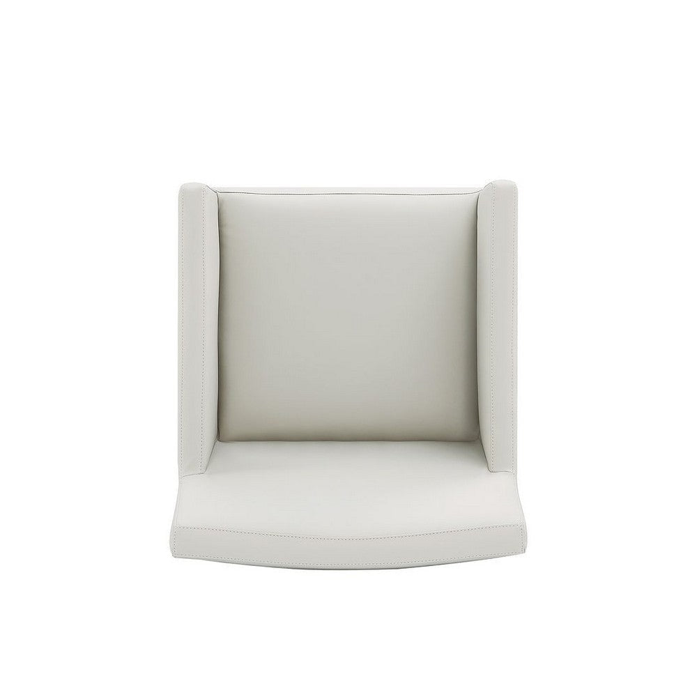 Anna Modern Square Faux Leather Dining Armchair in Light Stone Grey MHC-DC058AR-ST