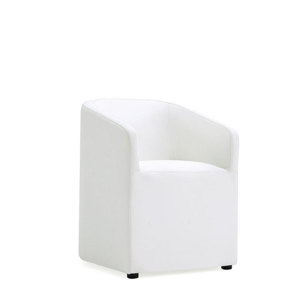 Anna Modern Round Faux Leather Dining Armchair in Cream MHC-DC059AR-CR