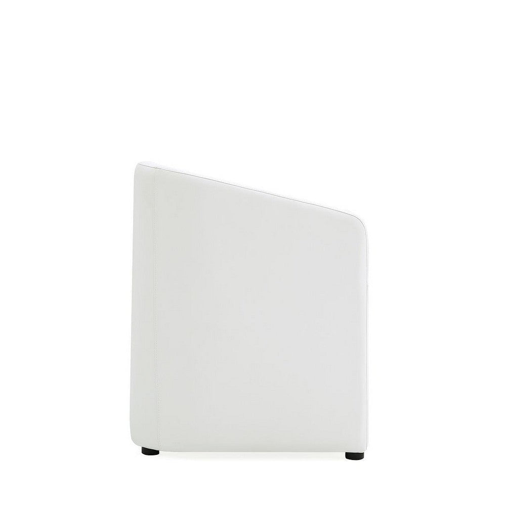 Anna Modern Round Faux Leather Dining Armchair in Cream MHC-DC059AR-CR