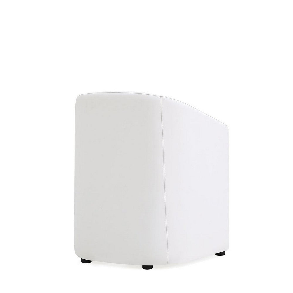 Anna Modern Round Faux Leather Dining Armchair in Cream MHC-DC059AR-CR