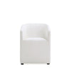 Anna Modern Round Faux Leather Dining Armchair in Cream