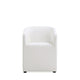 Anna Modern Round Faux Leather Dining Armchair in Cream