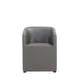 Anna Modern Round Faux Leather Dining Armchair in Pewter