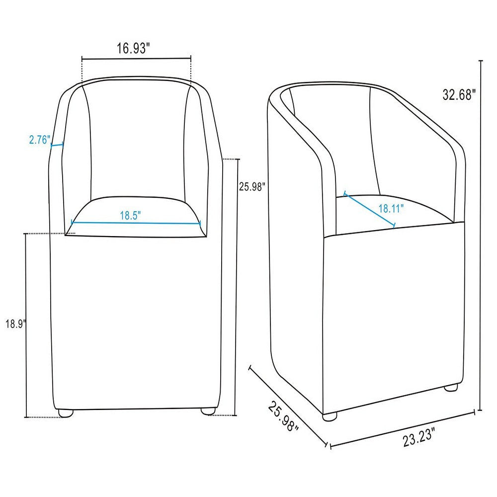 Anna Modern Round Faux Leather Dining Armchair in Saddle MHC-DC059AR-SA