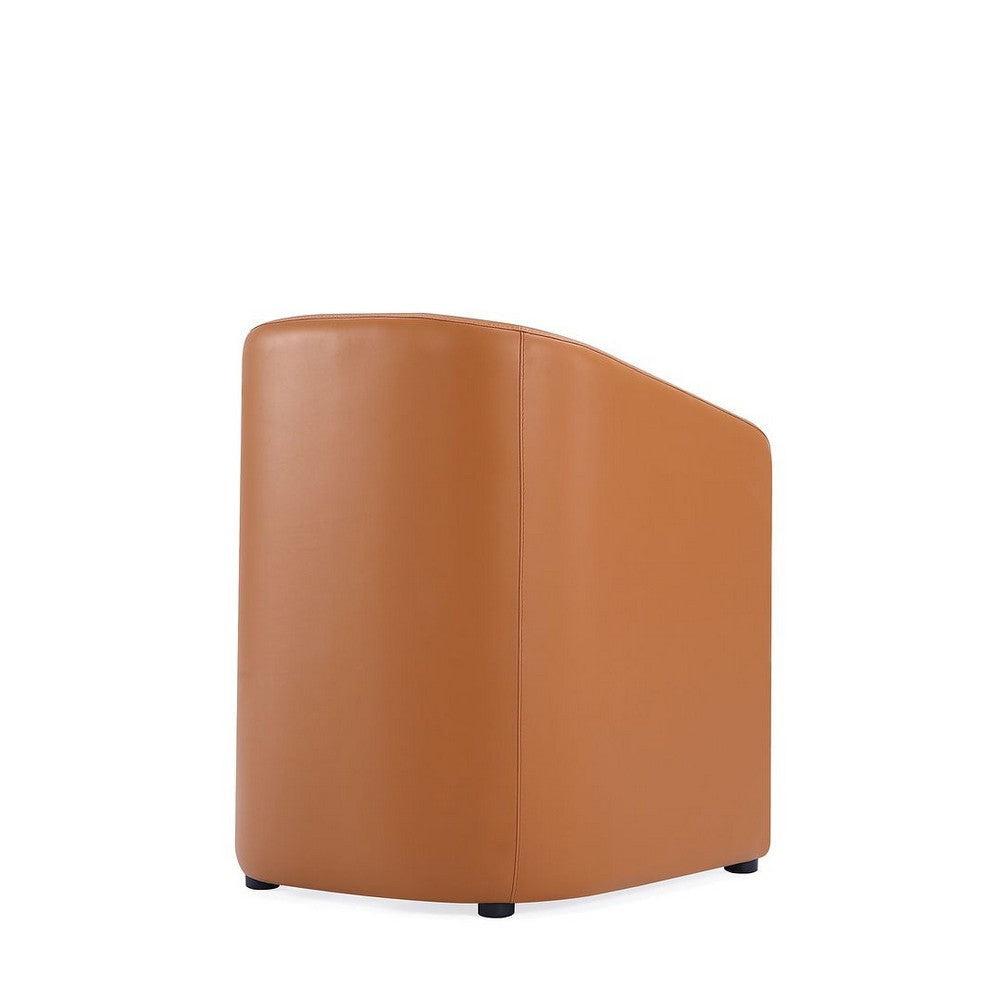 Anna Modern Round Faux Leather Dining Armchair in Saddle MHC-DC059AR-SA