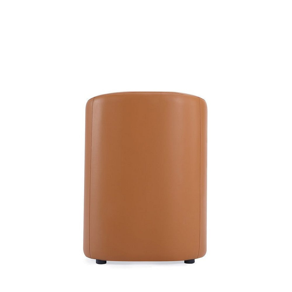 Anna Modern Round Faux Leather Dining Armchair in Saddle MHC-DC059AR-SA