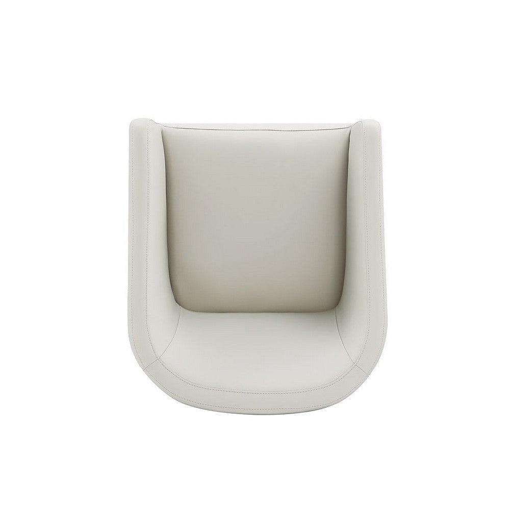 Anna Modern Round Faux Leather Dining Armchair in Light Stone Grey MHC-DC059AR-ST