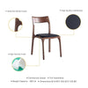 Modern Moderno Stackable Dining Chair Upholstered in Leatherette with Solid Wood Frame in Walnut and Black- Set of 2 MHC-DC070-BK
