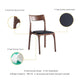 Modern Moderno Stackable Dining Chair Upholstered in Leatherette with Solid Wood Frame in Walnut and Black- Set of 2 MHC-DC070-BK