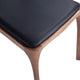 Modern Moderno Stackable Dining Chair Upholstered in Leatherette with Solid Wood Frame in Walnut and Black- Set of 2 MHC-DC070-BK