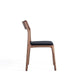 Modern Moderno Stackable Dining Chair Upholstered in Leatherette with Solid Wood Frame in Walnut and Black- Set of 2 MHC-DC070-BK