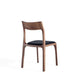 Modern Moderno Stackable Dining Chair Upholstered in Leatherette with Solid Wood Frame in Walnut and Black- Set of 2 MHC-DC070-BK