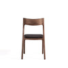 Modern Moderno Stackable Dining Chair Upholstered in Leatherette with Solid Wood Frame in Walnut and Black- Set of 2 MHC-DC070-BK