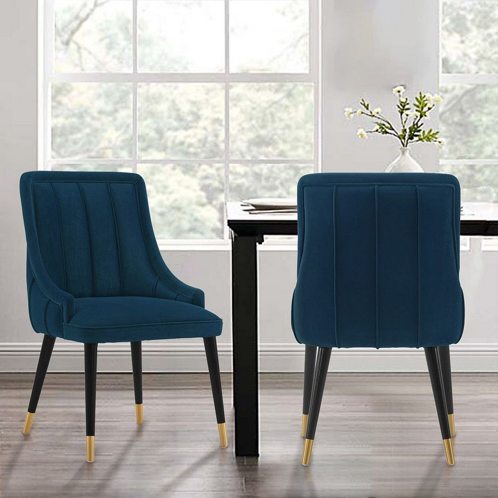 Modern Eda Velvet Dining Chair in Midnight Blue MHC-DC073-BL