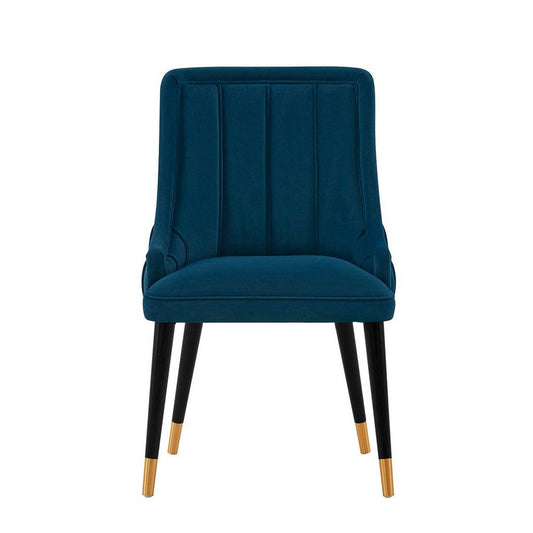 Modern Eda Velvet Dining Chair in Midnight Blue