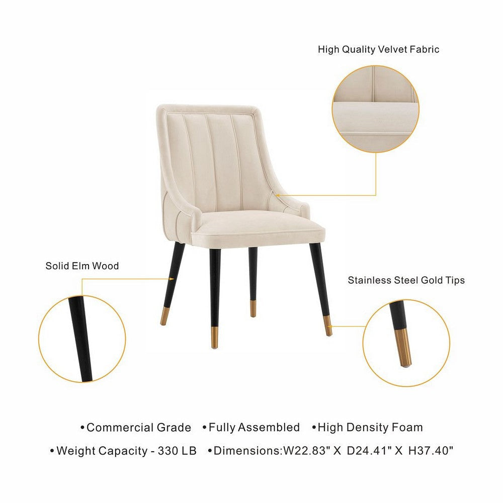 Modern Eda Velvet Dining Chair in Midnight Cream MHC-DC073-CR