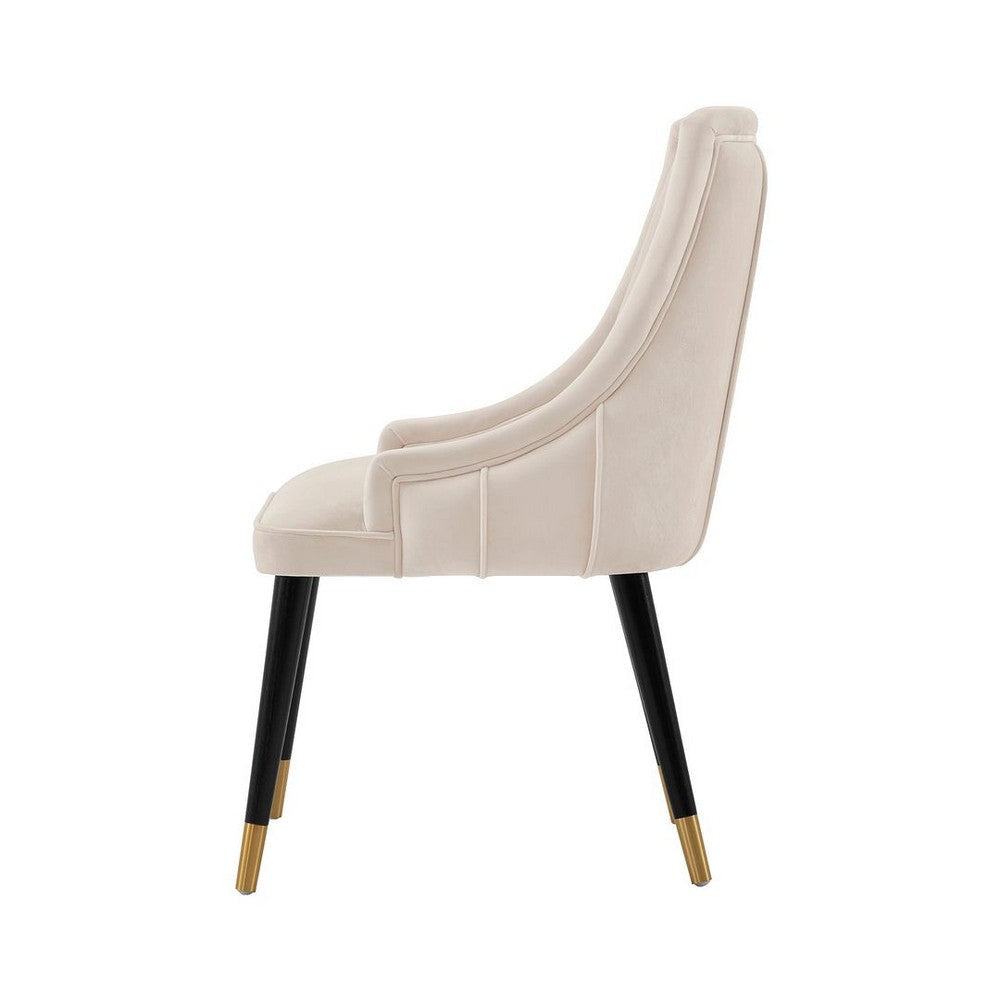 Modern Eda Velvet Dining Chair in Midnight Cream MHC-DC073-CR