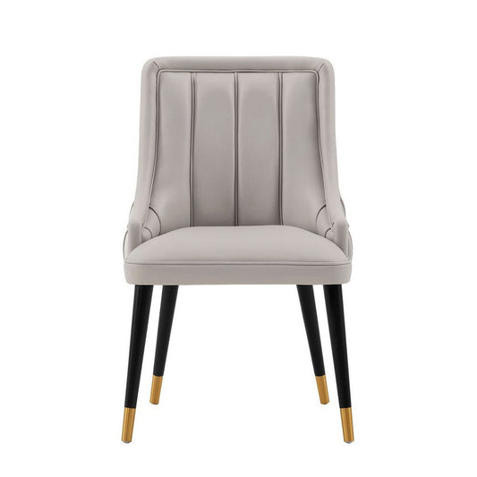 Modern Eda Velvet and Leatherette Dining Chair in Grey