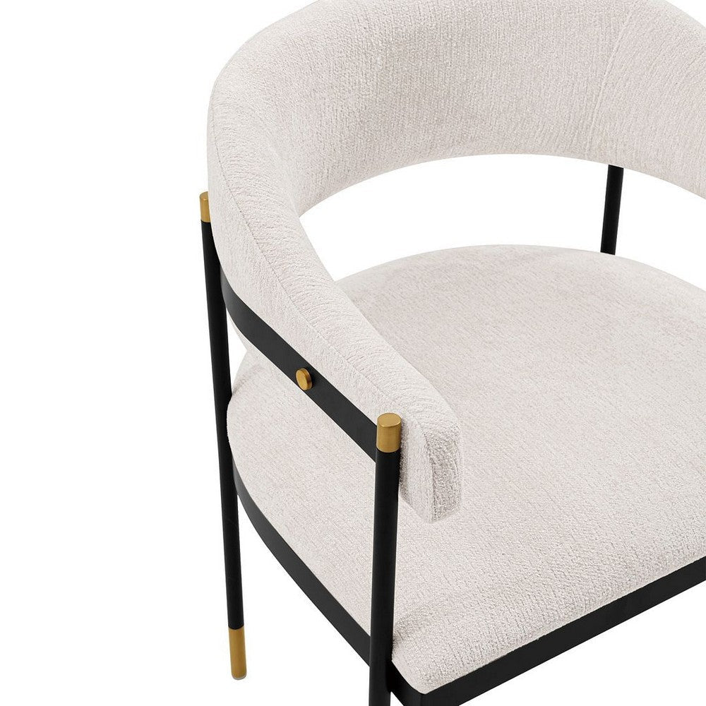 Modern Lia Boucle Dining Armchair in Cream MHC-DC074-CR
