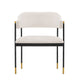 Modern Lia Boucle Dining Armchair in Cream