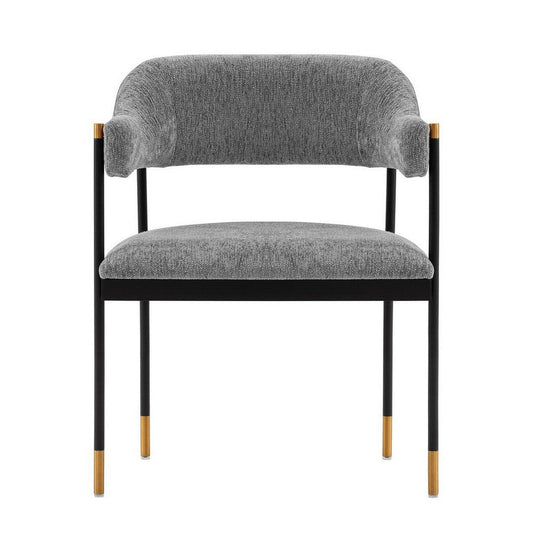 Modern Lia Boucle Dining Armchair in Grey
