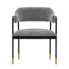 Modern Lia Boucle Dining Armchair in Grey