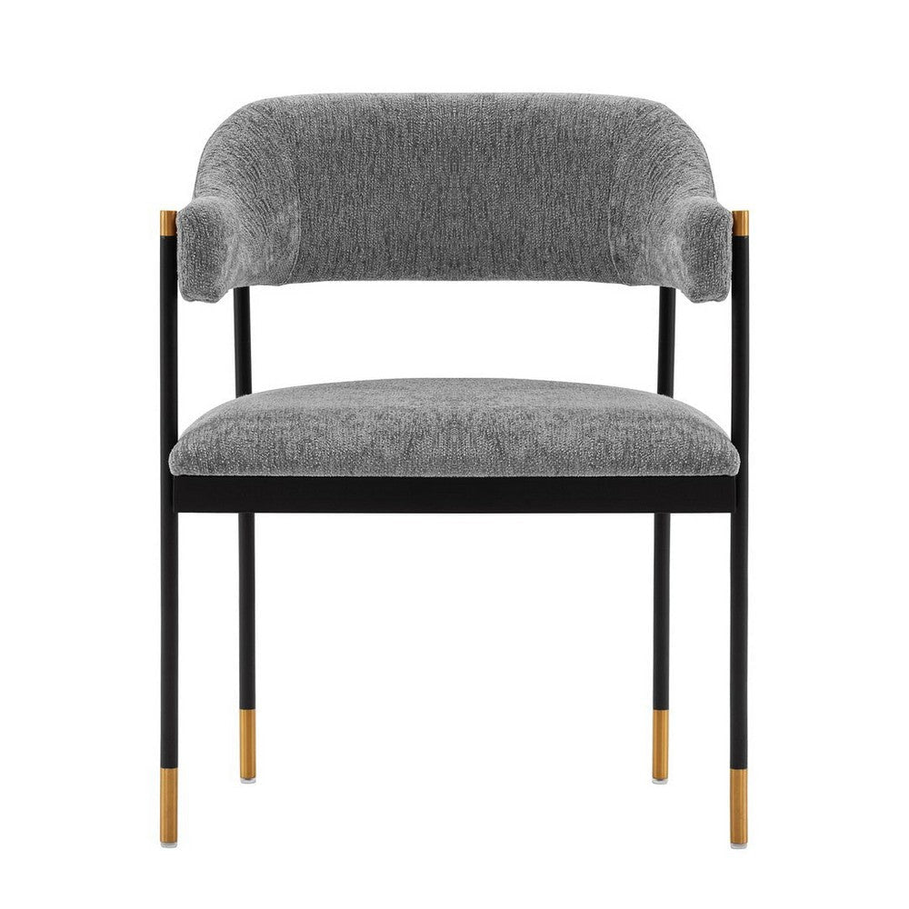 Modern Lia Boucle Dining Armchair in Grey