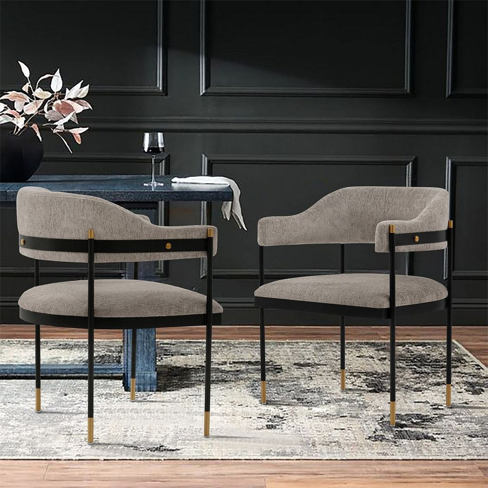 Modern Lia Boucle Dining Armchair in Stone MHC-DC074-ST