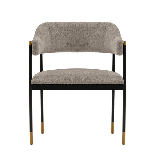 Modern Lia Boucle Dining Armchair in Stone