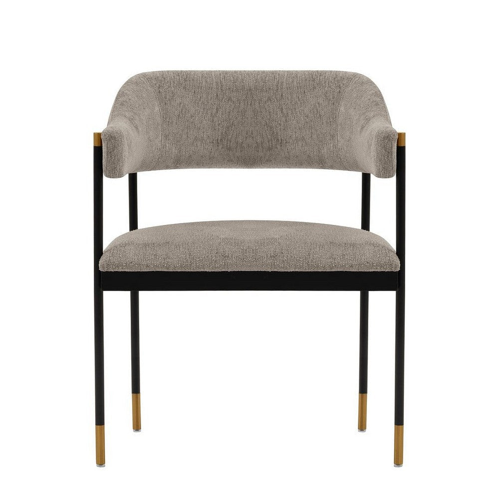 Modern Lia Boucle Dining Armchair in Stone