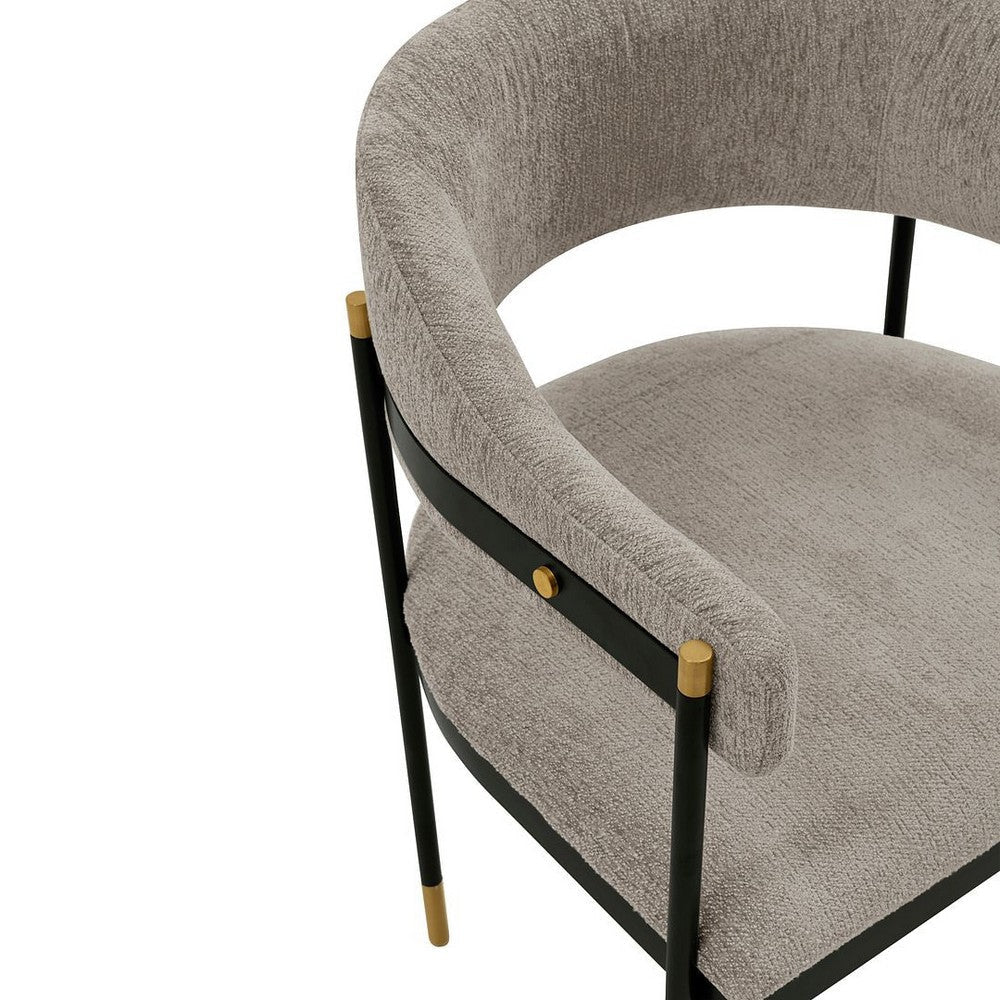 Modern Lia Boucle Dining Armchair in Stone MHC-DC074-ST