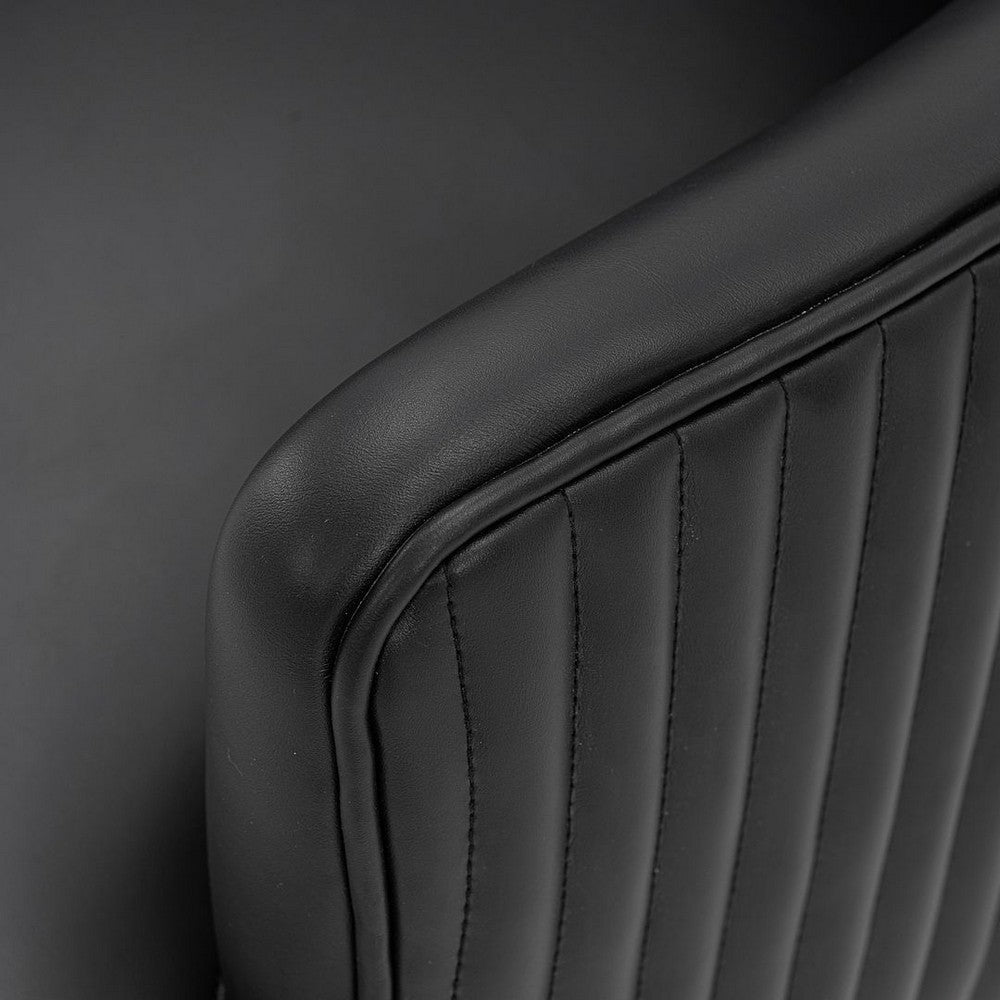 Modern Edra Leatherette Dining Armchair in Black MHC-DC078-BK