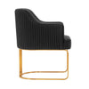 Modern Edra Leatherette Dining Armchair in Black MHC-DC078-BK