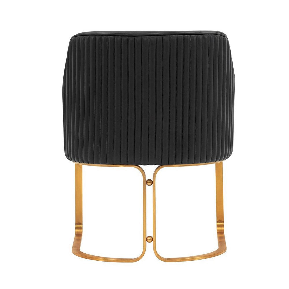 Modern Edra Leatherette Dining Armchair in Black MHC-DC078-BK