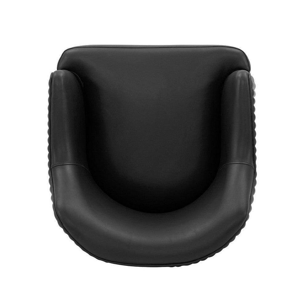 Modern Edra Leatherette Dining Armchair in Black MHC-DC078-BK
